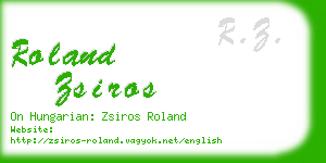 roland zsiros business card